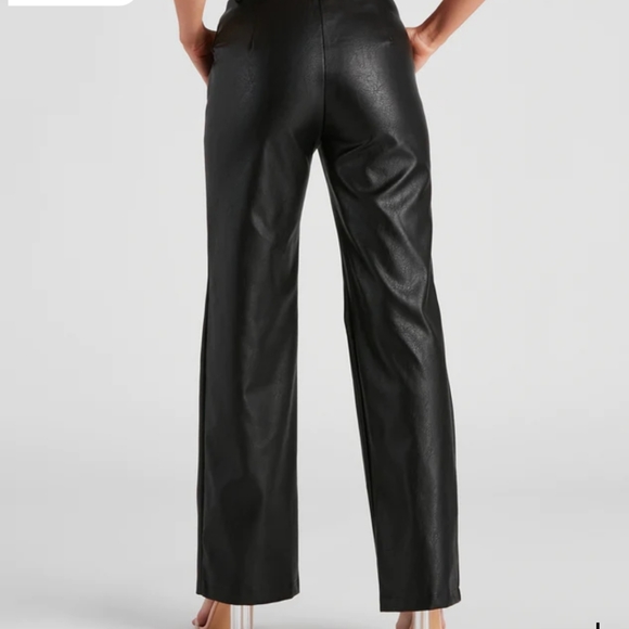 Windsor Sleek Faux Leather Straight-Leg - Picture 4 of 5